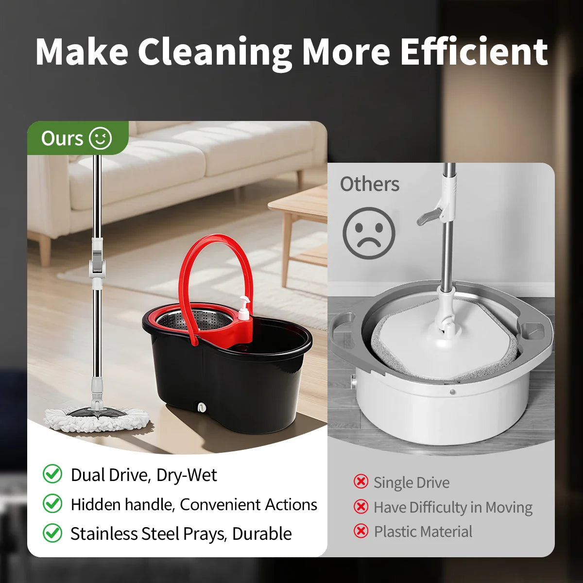 Effortless Spin Mop & Bucket Set